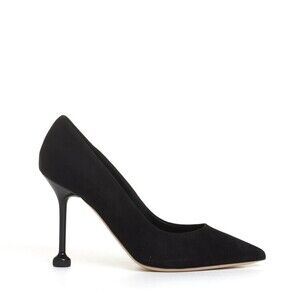 Ninalilou 100mm Black Suede Pump With Pointed Toe And Suede Finish - NWT